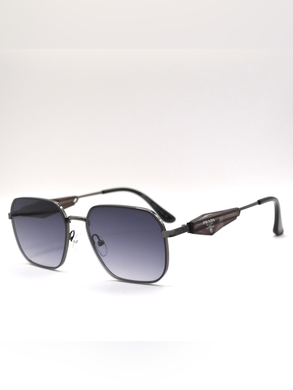 Prada Milano Women Sunglasses | Gunmetal & Brown | Grey Gradient Lens | New